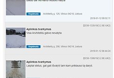 Puslapyje &bdquo;Tvarkau Vilnių&ldquo; užfiksuoti prane&scaron;imai dėl nei&scaron;valytos nuo sniego Architektų g. Lazdynuose