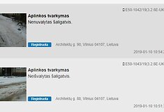 Puslapyje &bdquo;Tvarkau Vilnių&ldquo; užfiksuoti prane&scaron;imai dėl nei&scaron;valytos nuo sniego Architektų g. Lazdynuose