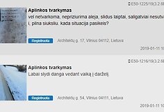 Puslapyje &bdquo;Tvarkau Vilnių&ldquo; užfiksuoti prane&scaron;imai dėl nei&scaron;valytos nuo sniego Architektų g. Lazdynuose