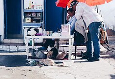 Žvejai Essouira turguje