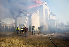 Gaisras Uogalių kaime (&Scaron;ilutės r.)
