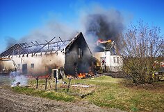 Gaisras Uogalių kaime (&Scaron;ilutės r.)