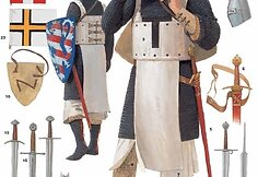 XIII a. kryžiuočių ginklai ir &scaron;arvai, su Kryžiuočių ordinu siejama heraldika.