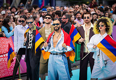 „Eurovizijos“ turkio spalvos kilimo ceremonija Vienoje