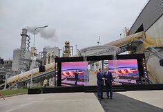  Medienos drožlių plok&scaron;čių gamyklos atidarymas Akmenės laisvojoje ekonominėje zonoje
