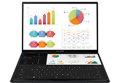 ASUS pristatė „Zenbook DUO“, pirmąjį pasaulyje 14 colių dviejų OLED ekranų nešiojamąjį kompiuterį