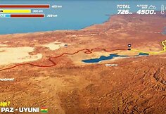 Sausio 13 d. (&scaron;e&scaron;tadienis). La Pasas&ndash;Ujūnis. Bendra dienos rida: 726 km (greičio ruožai: 425 km)