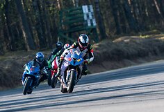 Motociklininkų treniruotė Nemuno žiedo trasoje