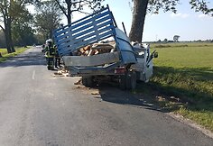 Malkas vežęs sunkvežimis rėžėsi į medį