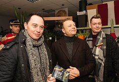Vyčio skulptūros atidengimo ceremonijos akimirka