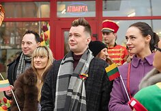 Vyčio skulptūros atidengimo ceremonijos akimirka