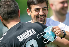 LNK ir &bdquo;Radiocentro&ldquo; futbolo rungtynių akimirka