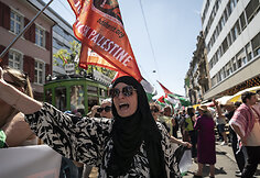 &bdquo;Eurovizijos&ldquo; atidarymo ceremonijos metu &ndash; Palestiną palaikančiųjų protestas