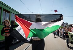 &bdquo;Eurovizijos&ldquo; atidarymo ceremonijos metu &ndash; Palestiną palaikančiųjų protestas