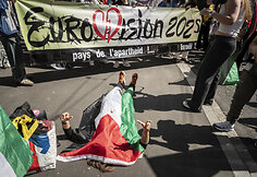 &bdquo;Eurovizijos&ldquo; atidarymo ceremonijos metu &ndash; Palestiną palaikančiųjų protestas
