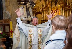 Tomo Pavilionio ir Gabrielės Lileikaitės sūnaus krik&scaron;tynų akimirka