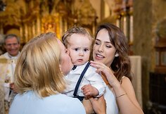Tomo Pavilionio ir Gabrielės Lileikaitės sūnaus krik&scaron;tynų akimirka