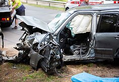 Nemenčinės plente tragi&scaron;ka &bdquo;Honda&ldquo; ir &bdquo;Audi&ldquo; kaktomu&scaron;a Vilniuje
