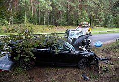 Nemenčinės plente tragi&scaron;ka &bdquo;Honda&ldquo; ir &bdquo;Audi&ldquo; kaktomu&scaron;a Vilniuje