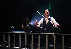 Rolando Kazlo spektaklio &bdquo;Pamoka&ldquo; premjeros akimirka