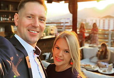 Monika Bobinienė su vyru
