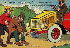 Automobilio užvedimas rankena, 1907-ųjų pie&scaron;inys.