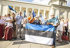Gyva grandinė "Baltijos kelias - tai mes" akimirka
