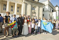 Gyva grandinė "Baltijos kelias - tai mes" akimirka