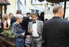 Leonardo Coheno skulptūros atidarymo akimirka 