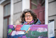 Birutė Nomeda Stankūnienė proteste &bdquo;Einanti paroda&ldquo;