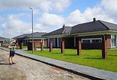 Čerpiniai stogai gyvenamųjų namų kvartale Panevėžyje