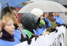 Lietuvos profesinių sąjungų konfederacijos piketas prie&scaron; skubotą socialinio modelio projekto priėmimą