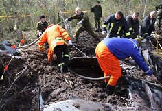 Lietuvos karinių oro pajėgų orlaivio L-39 ZA „Albatross“ nuolaužų iškėlimo darbai.