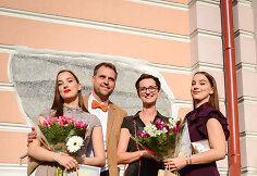 Aktorės Kristinos Savickytės dukrų i&scaron;leistuvių akimirka