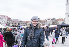 Rimas &Scaron;apauskas su dukra Elžbieta ir sūnumi Juozapu