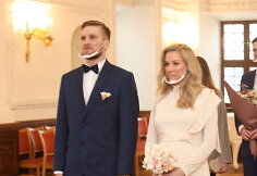 Viktorijos Ple&scaron;kytės ir Justo Tamulio vestuvių akimirka
