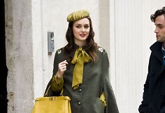 Leighton Meester &bdquo;Gossip Girl&ldquo; filmavimo aik&scaron;telėje (2011 m.)