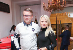Marius Jampolskis su žmona Renata