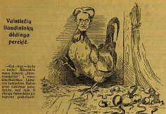 Kazį Grinių pašiepianti karikatūra „Tėvynės sarge“ 1926 m.
