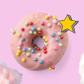 Spurga DONUT COTTON CANDY su įdaru