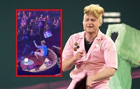 Plinta tūkstančius sujaudinęs vaizdo įra&scaron;as i&scaron; &bdquo;Eurovizijos&ldquo;: Jungtinės Karalystės atstovas buvo paliktas vienas