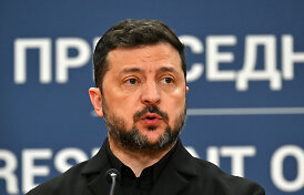 Volodymyras Zelenskis smerkia Rusijos smūgį prekybos centrui, vadina jį cini&scaron;ku ir niekingu