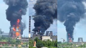 Termofikacinės elektrinės teritorijoje prie Kyjivo &ndash; didžiulis gaisras