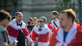 Baltarusių ir jų rėmėjų eisena link Baltarusijos ambasados