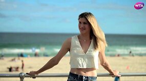 Eugenie Bouchard treniruotė su gelbėtojais