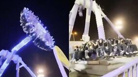 Drama Saudo Arabijoje: atrakcionas sulūžo ore, žmonės krito žemyn