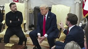 Donaldas Trumpas Baltuosiuose Rūmuose aprėkė Volodymyrą Zelenskį