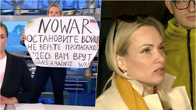 Dėl protesto tiesioginiame eteryje išgarsėjusi Rusijos žurnalistė: nerimauju dėl savo saugumo