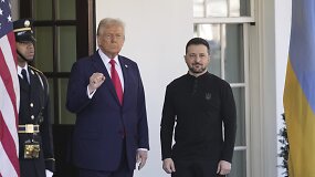 D.Trumpas Baltuosiuose rūmuose pasitiko V.Zelenskį