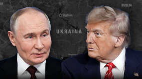 JAV prezidento Trumpo komentarai pakeliui į derybas su Putinu